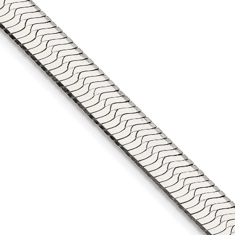 Curata 925 Sterling Silver 8.75mm Magic Herringbone Chain Necklace