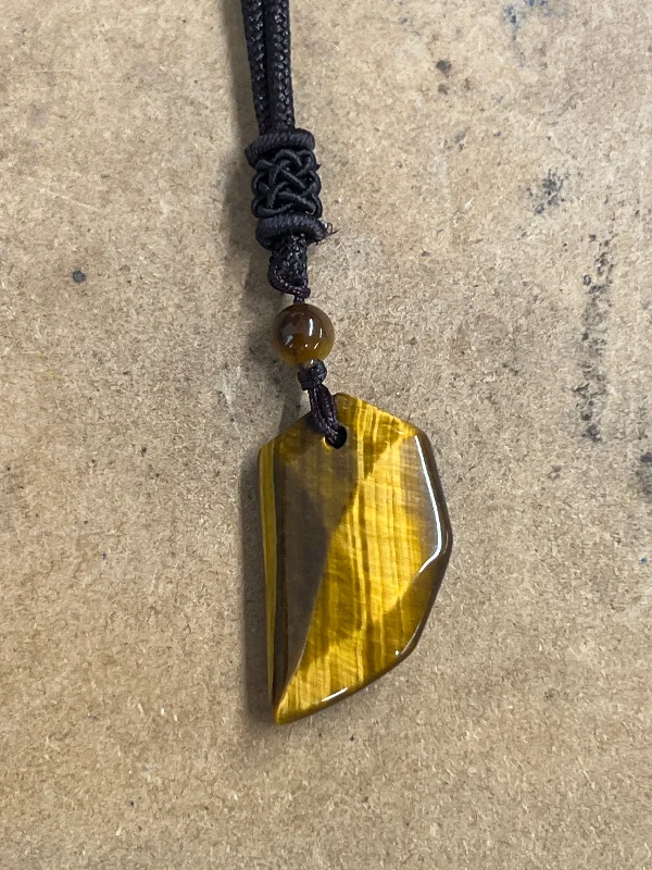 Tiger's Eye (Golden) 1/2 Heart Necklace