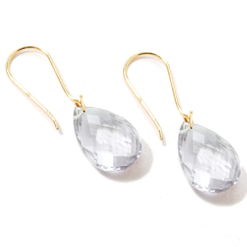 Yellow Gold over Silver Gemstone Drop & Dangle Earring 1.25"L