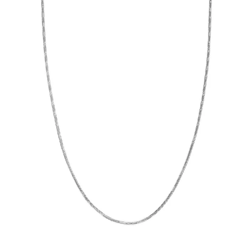 Curata 925 Sterling Silver Rhodium Plated 1.9mm Snake Chain Necklace