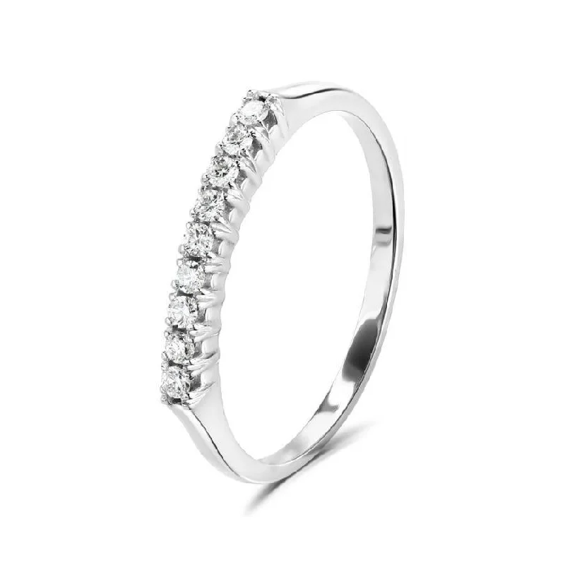 9ct White Gold 9-Stone Round Brilliant Cut Diamond Half Eternity Ring