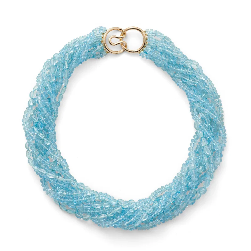 Aquamarine Nine-Strand Twist Necklace