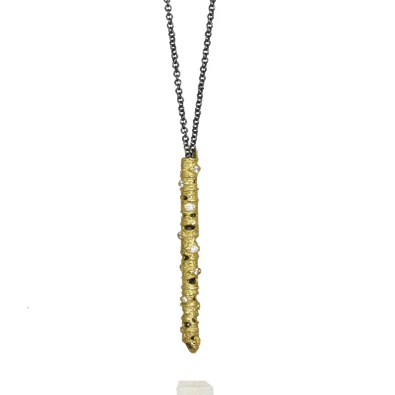 Aspen Thin Stick & Diamond Pendant Necklace