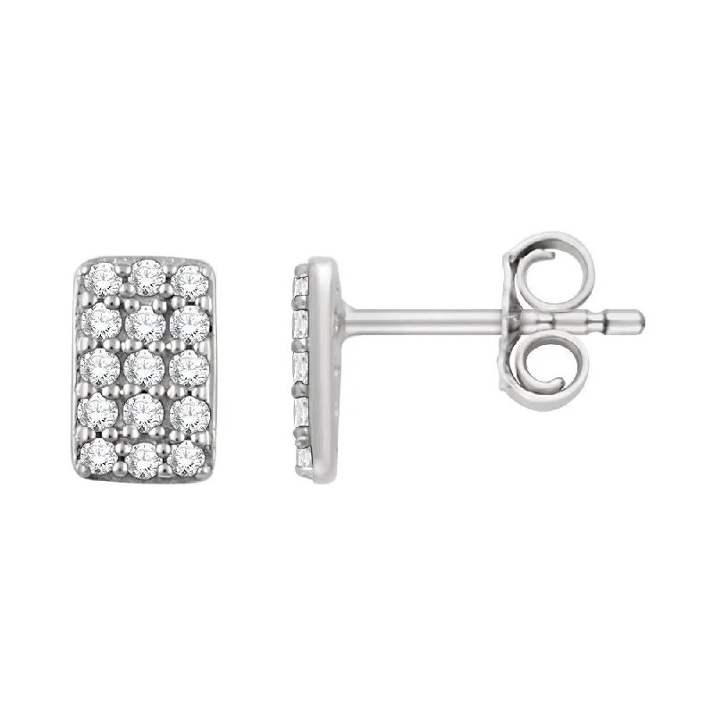 14k White Gold 1/5 CTW Diamond Cluster Earring for Women