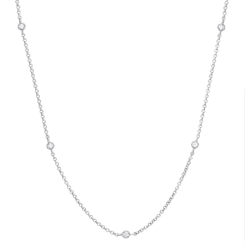 Finesque Gold Over Silver or Sterling Silver 1/2 ct TDW Diamond Necklace