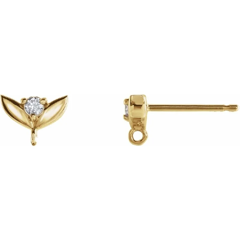 14k Yellow Gold .03 CT Diamond Vintage-Inspired Earring for Women