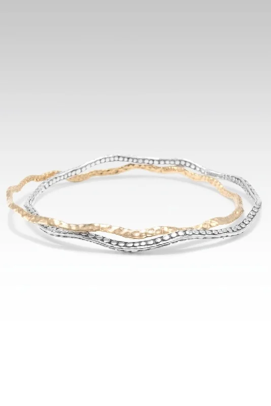 Soul Connection Bangle™ in Flat Jawan & 18K Gold