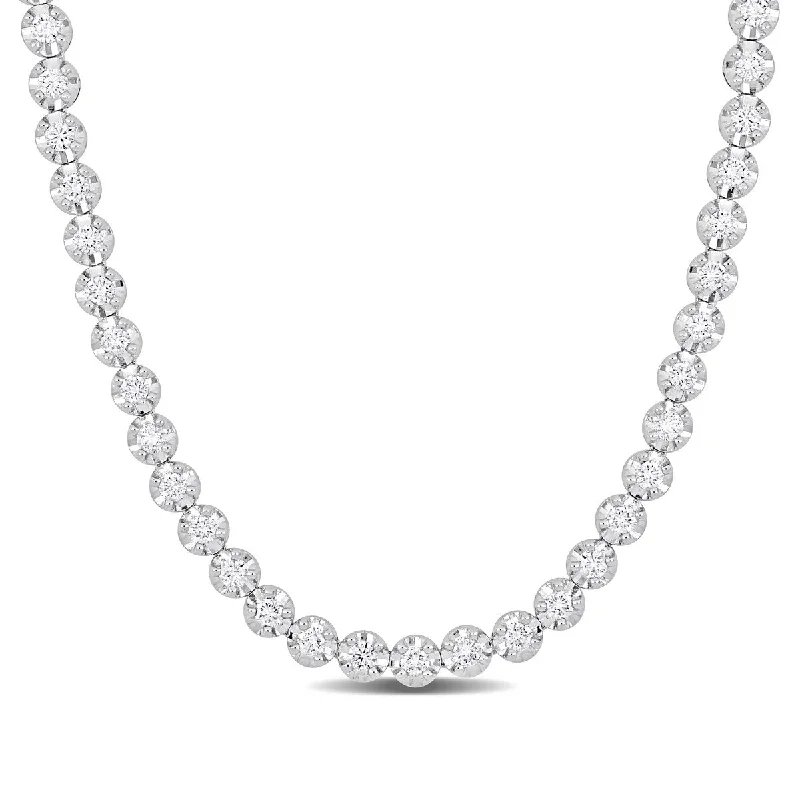 Created Forever 10 4/5ct TW Lab-Grown Diamond Tennis Necklace in 14k White Gold