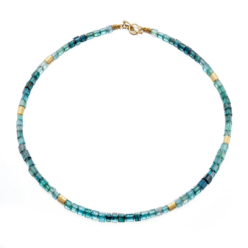 Indicolite Tourmaline Bead Necklace