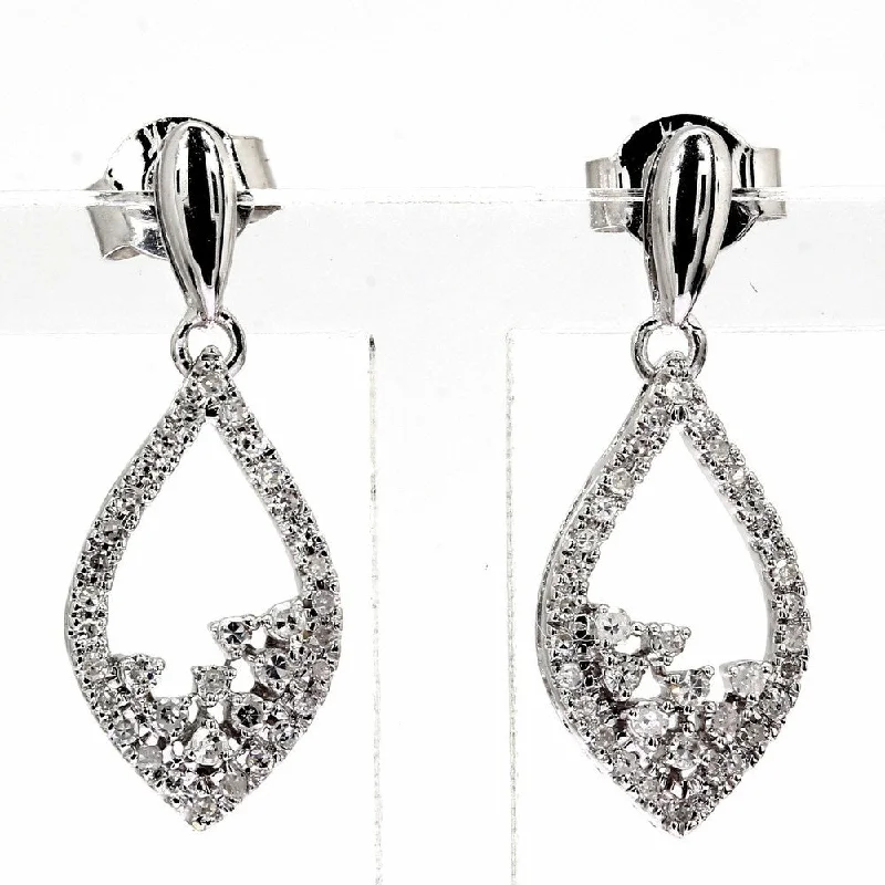 Pompeii3 10k White Gold 1/3 ct TDW Diamond Vintage Studs Womens Earring