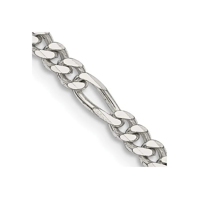 Curata 925 Sterling Silver 4mm Figaro Chain Necklace (Lobster)