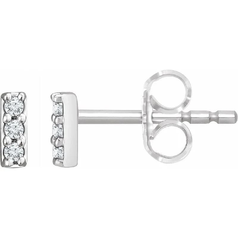 14k White Gold .05 CTW Lab-Grown Diamond Bar Earring for Women