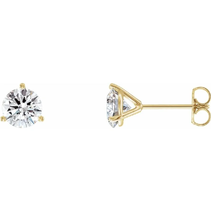 14k Yellow Gold 2 CTW Lab-Grown Diamond Stud Earring for Women