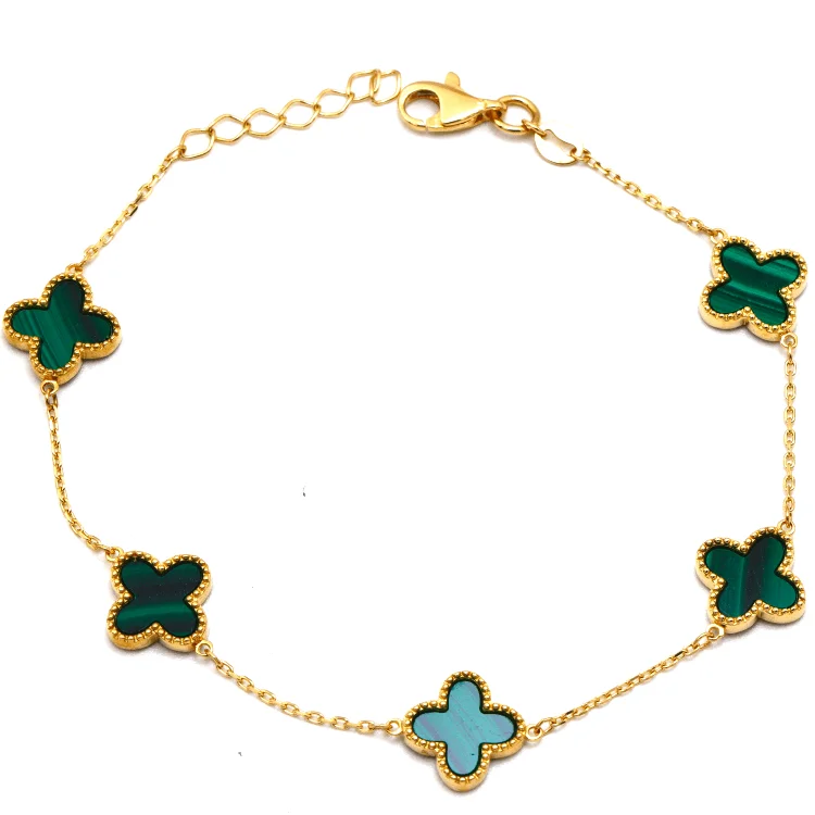 Real Gold 5 Clover Green Bracelet - Model GZJVN1962 BR1767