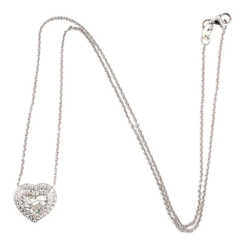 Diamond Heart-Shaped Cluster Pendant Necklace