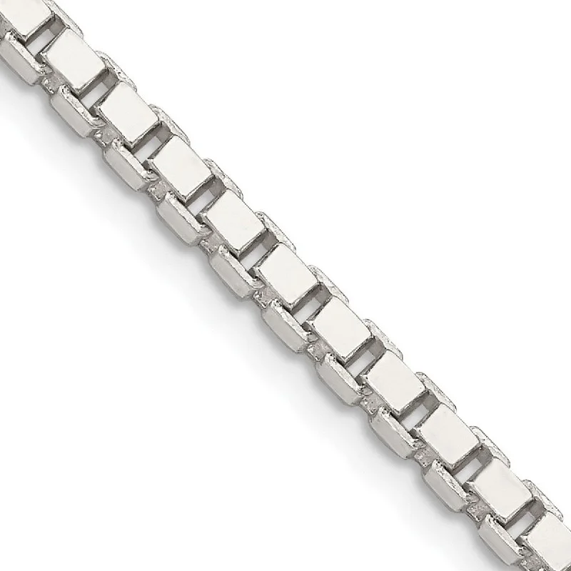 Curata 925 Sterling Silver 3.25mm Box Chain Necklace for Men Options: 18 20 22 24 30