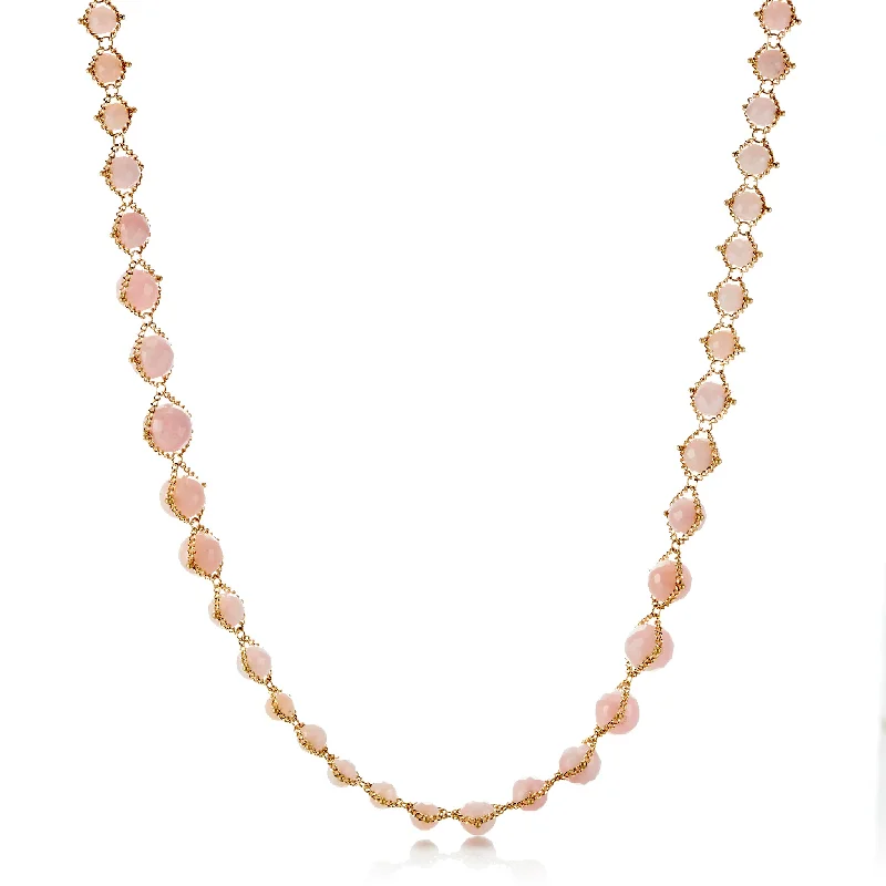 Pink Opal Woven Necklace