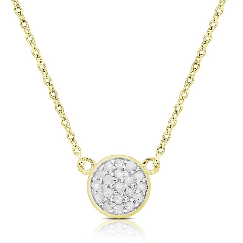 Finesque Gold Over Silver Diamond Accent Circle Necklace