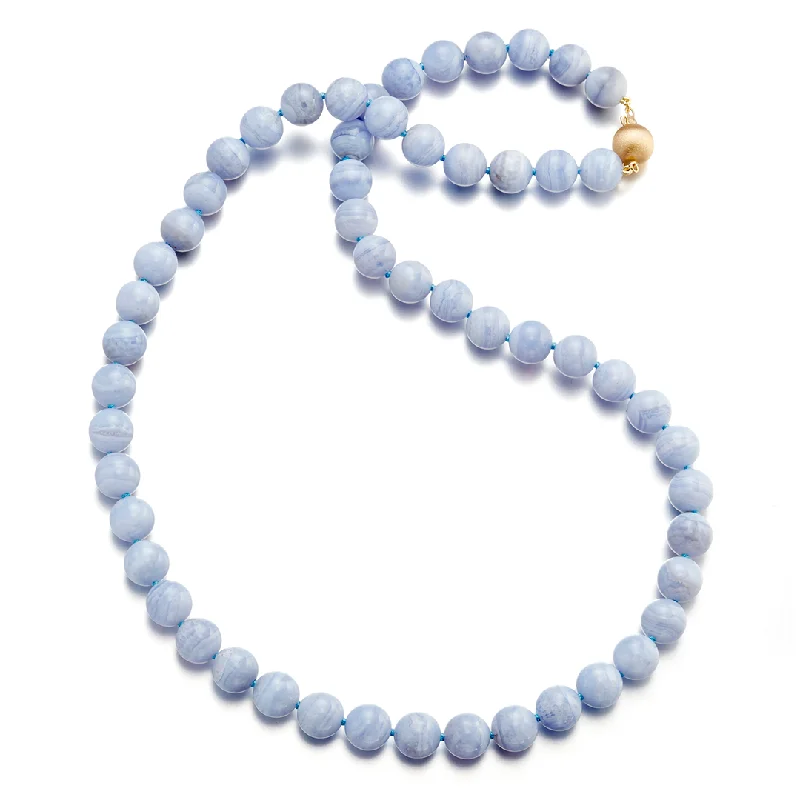 Blue Lace Agate Long Necklace