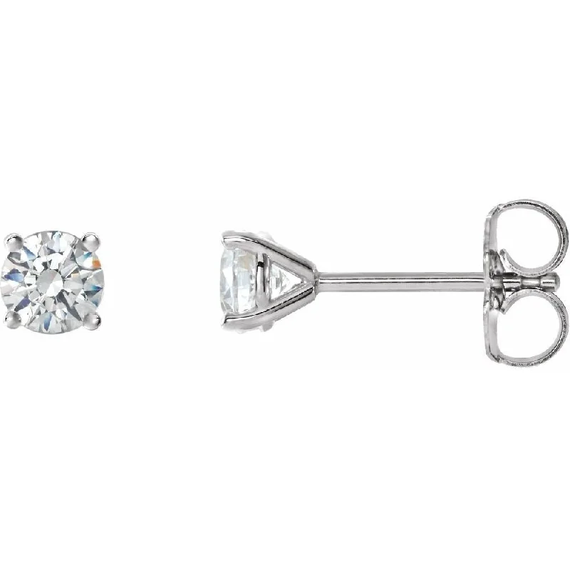 14k White Gold 3/4 CTW Diamond 4-Prong Cocktail-Style Stud Earring for Women