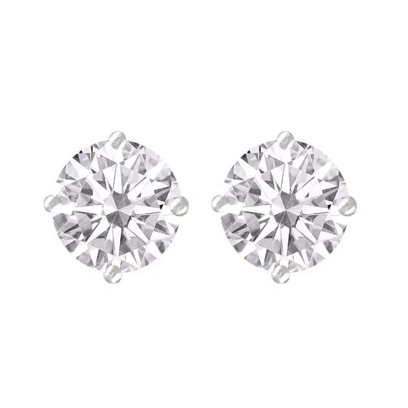 Sterling Silver with Moissanite Stud Earring