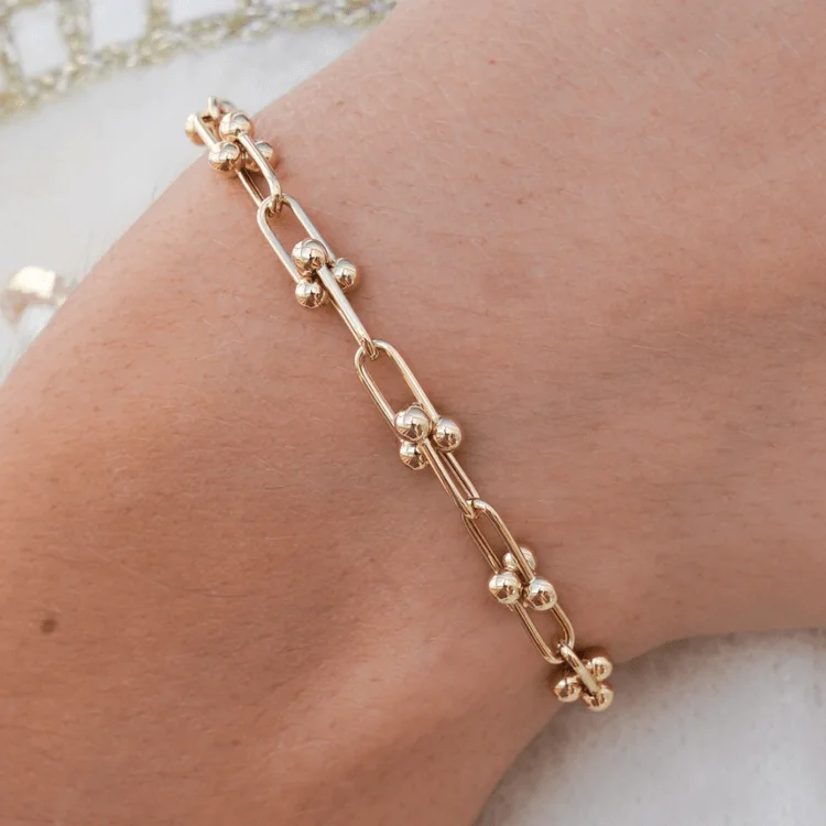 Real Gold GZTF Solid Chain Bracelet 0117 (19.5 C.M) BR1540