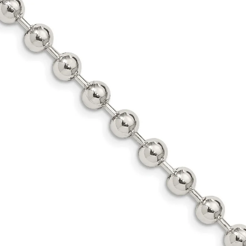 Curata 925 Sterling Silver 5mm Spaced Bead Chain Necklace