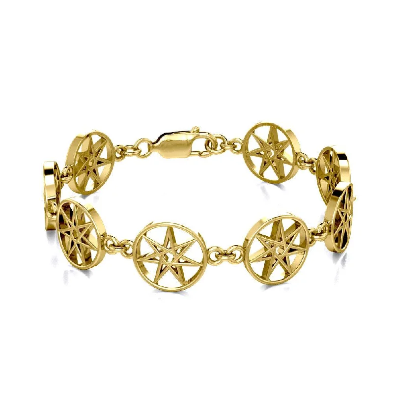 Elven Star 14 Karat Solid Gold Link Bracelet GBL088