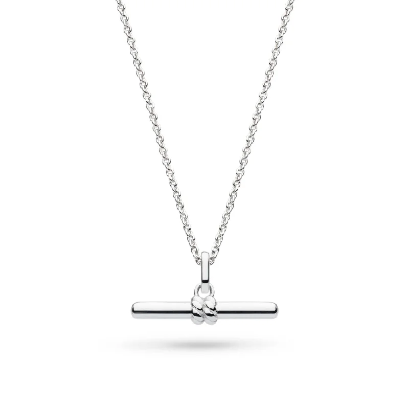 Silver Marina Rope T-Bar 18" Necklace