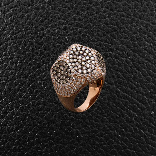 Brown & White Diamond Cocktail Ring