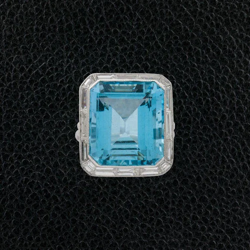 Aquamarine & Diamond Ring