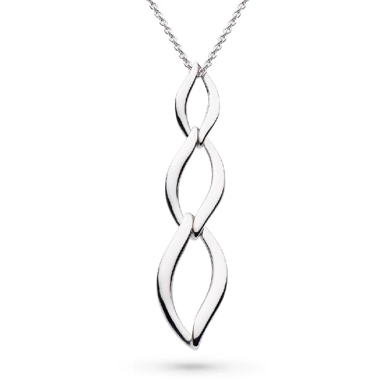 Silver Enwtine Twine Link Trio Necklace