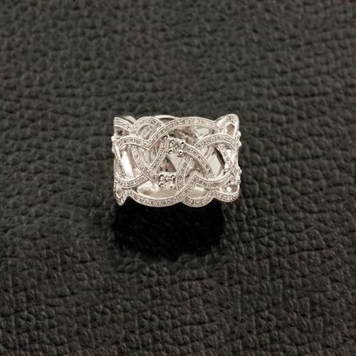 Intertwined Diamond Heart Ring