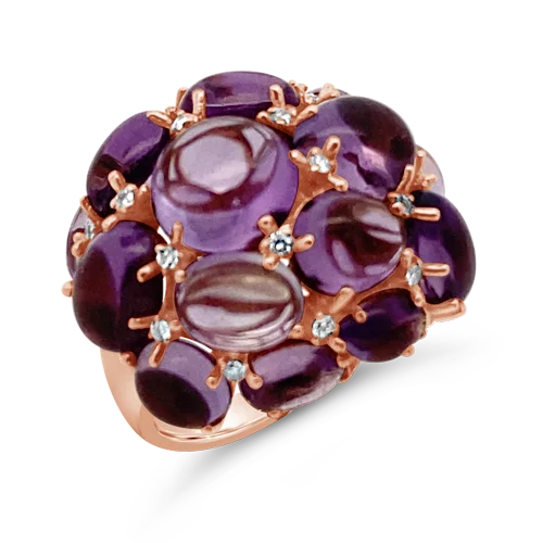 Amethyst & Diamond Cocktail Ring