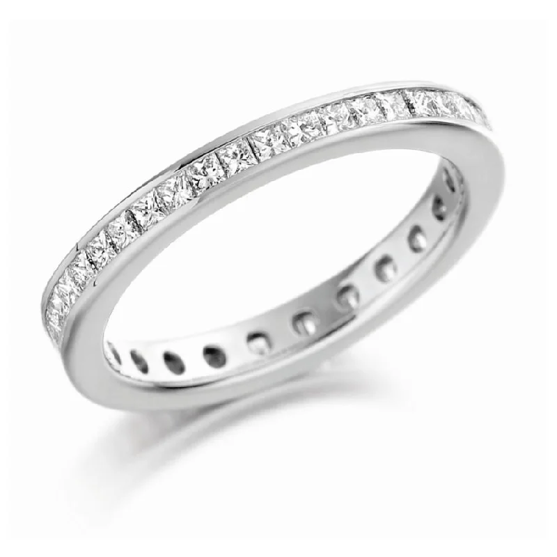 18ct Yellow Gold Princess Cut Diamond Full Eternity Ring