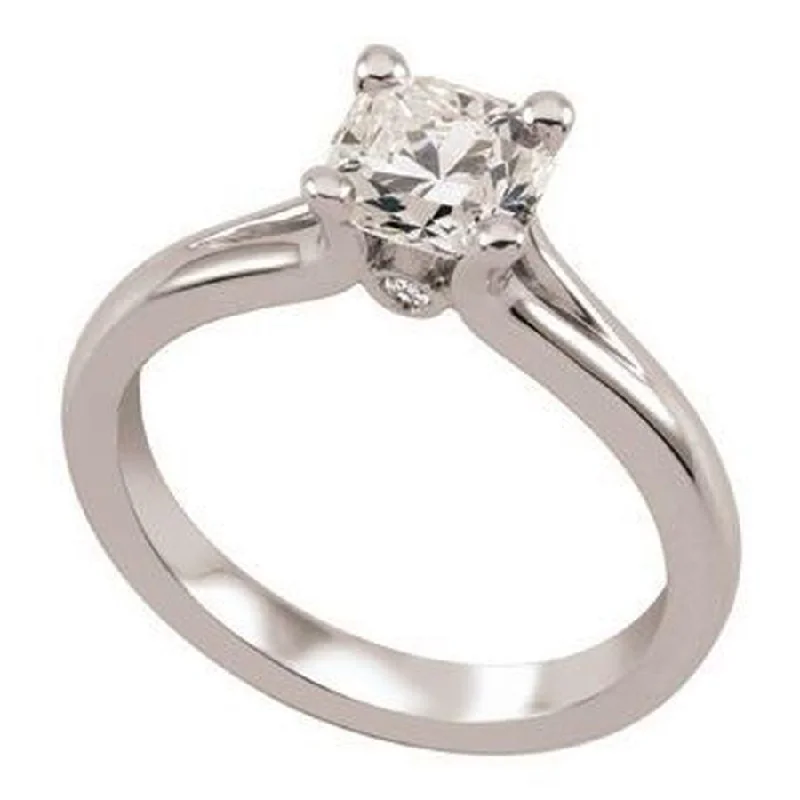 0.41ct Square Cut Diamond Solitaire 18ct White Gold Ring