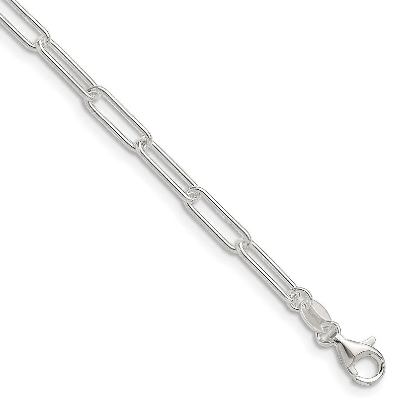 Curata 925 Sterling Silver Polished 3.5mm Paperclip Chain Necklace Options: 16 18 20 22 24