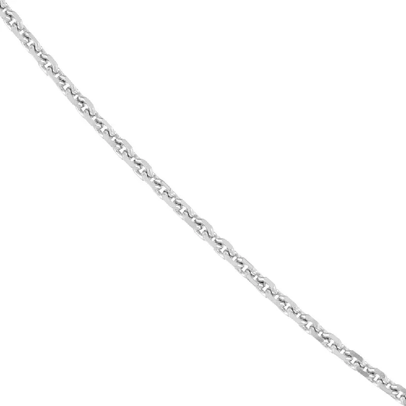 Curata 925 Sterling Silver Rhodium 1.9mm Diamond Cut Cable Chain Necklace (Lobster)