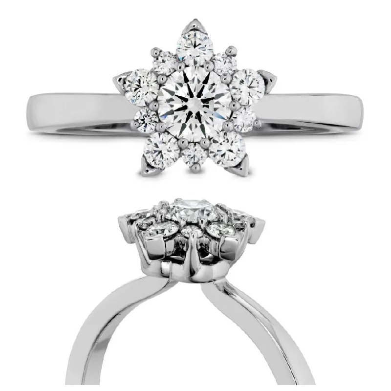 18ct White Gold Aerial Round Brilliant Cut Diamond Cluster Ring