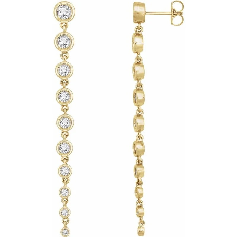 14k Yellow Gold 2 CTW Lab-Grown Diamond Dangle Earring for Women