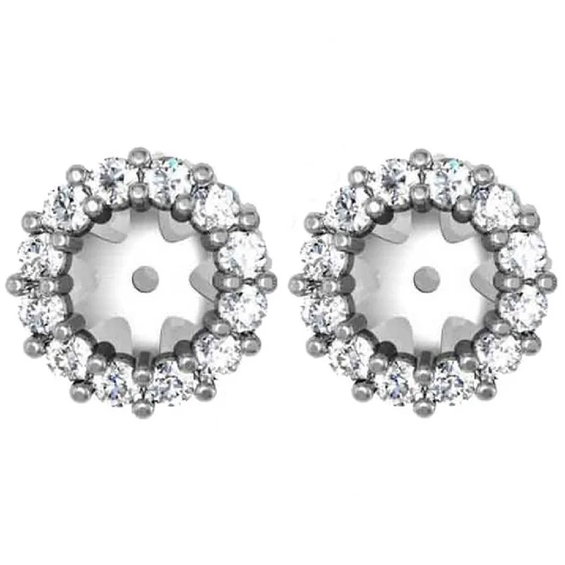 1/2ct Halo Diamond Earring Jackets White Gold (5-5.5mm)