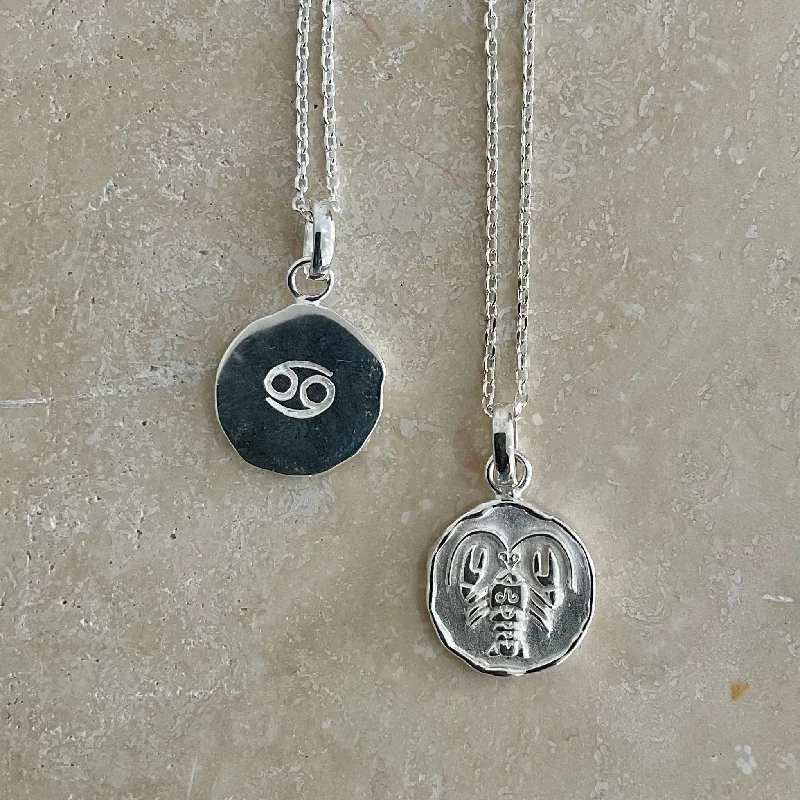 Zodiac Necklace Silver Cancer