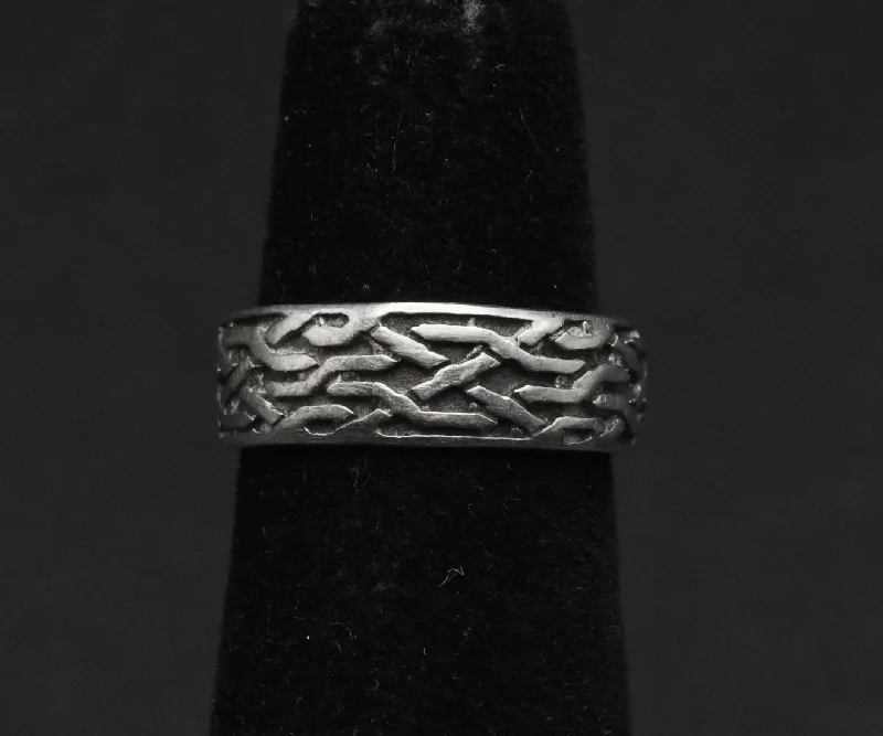 Vintage Sterling Silver Celtic Knot Open Shank Adjustable Toe Ring - Size 3.25+