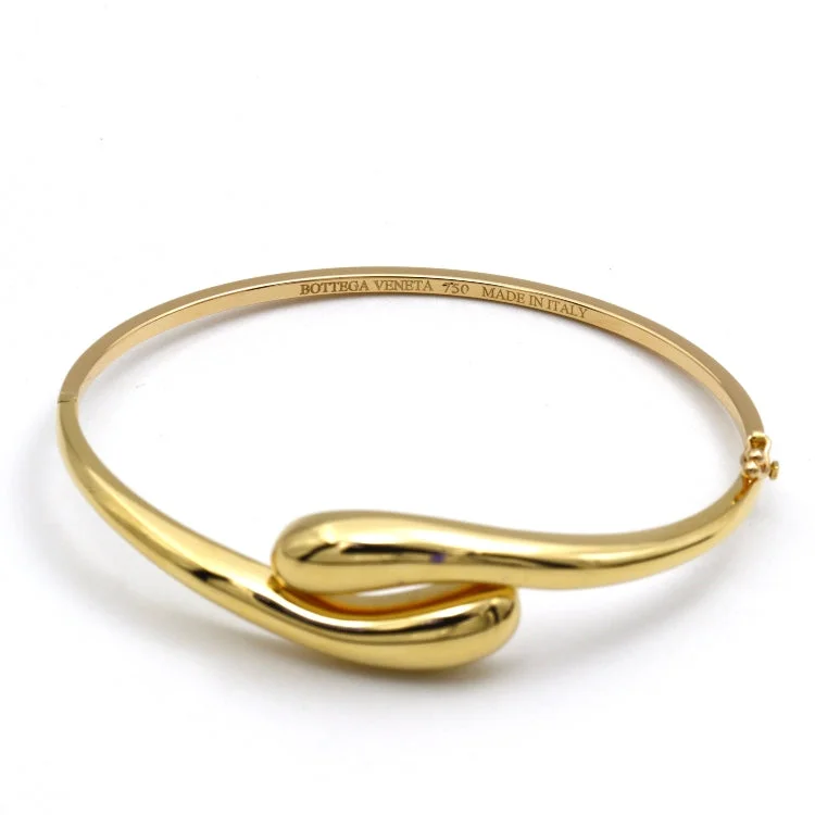 Real Gold Teardrop Bangle 1244 - (SIZE 17.5) BA1521