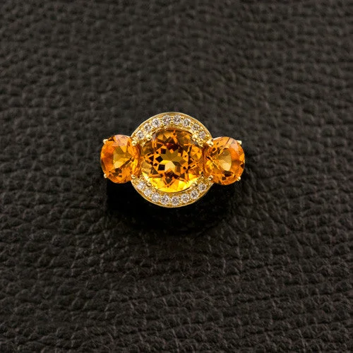 Citrine & Diamond Ring