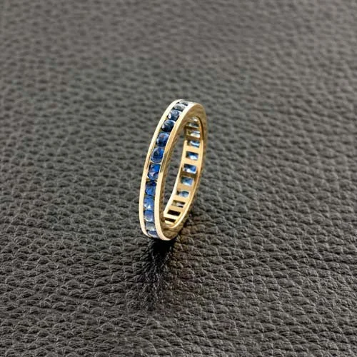 Channel set Sapphire Eternity Band