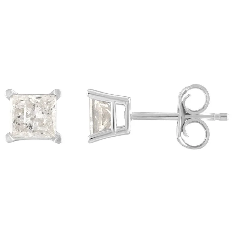 14K Diamond Stud Earring White gold (1cttw H-I Color, I2 Clarity)