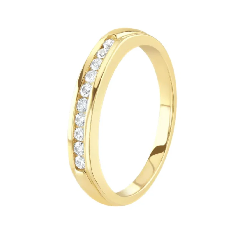 0.17ct Channel Set Round Brilliant Cut Diamond 18ct Yellow Gold Half Eternity Ring