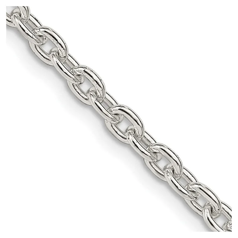 Curata 925 Sterling Silver 3.5mm Cable Chain Necklace Options: 16 18 20 22 24 30