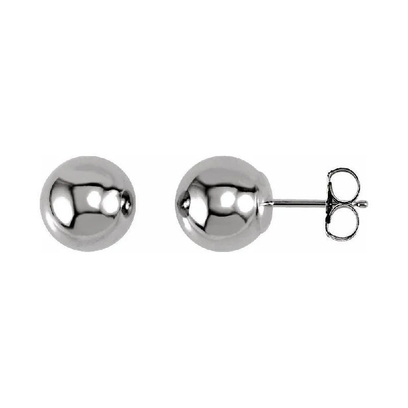 14k White Gold 8 mm Ball Stud Earring for Women